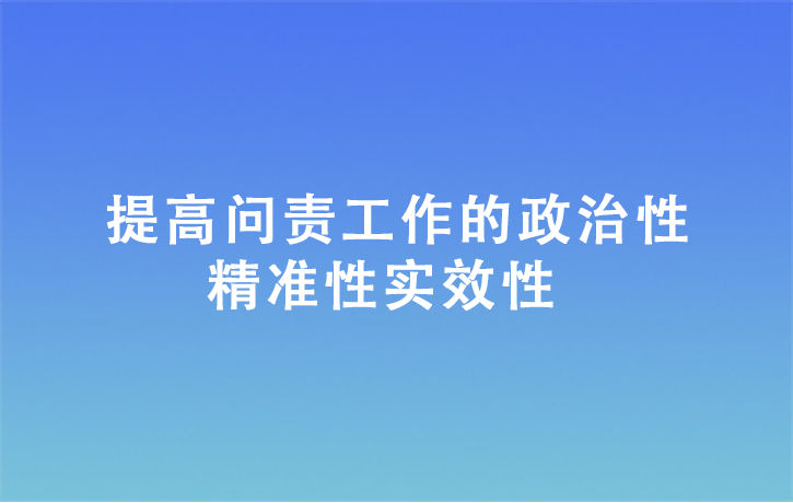 提高问责工作的政治性精准性实效性